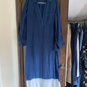 JCREW Blue and White Kaftan Dress